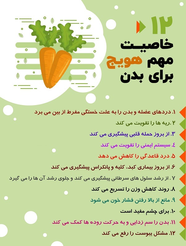 ۱۲ خاصیــت مهم هویج برای بدن