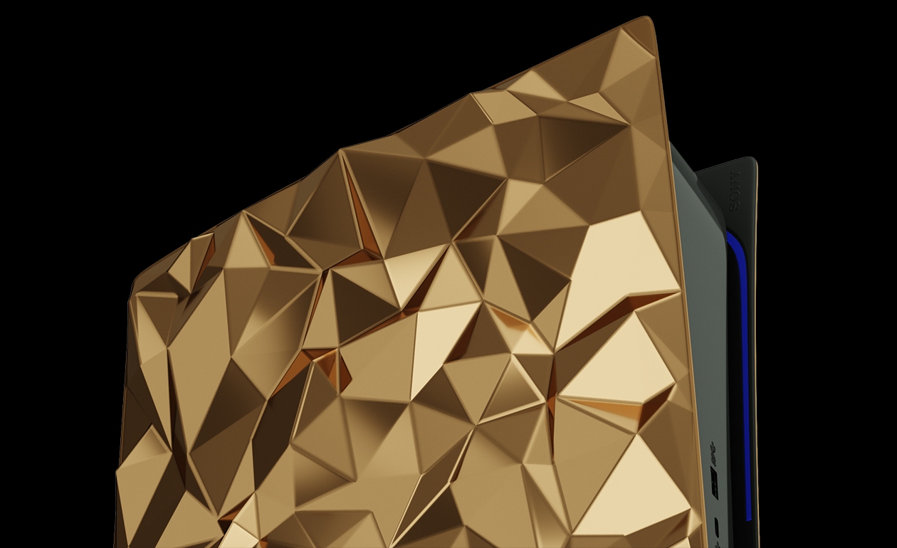 استفاده از طلای جامد به شکل هندسی نسخه PS5 Golden Rock برند Caviar نیم میلیون دلار قیمت دارد
