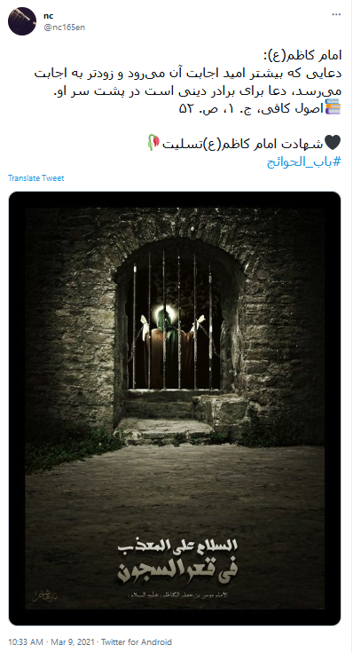 عرض حاجت کاربران به امام هفتم؛ باب الحوائج شد بگیرد دست&zwnj;ها را