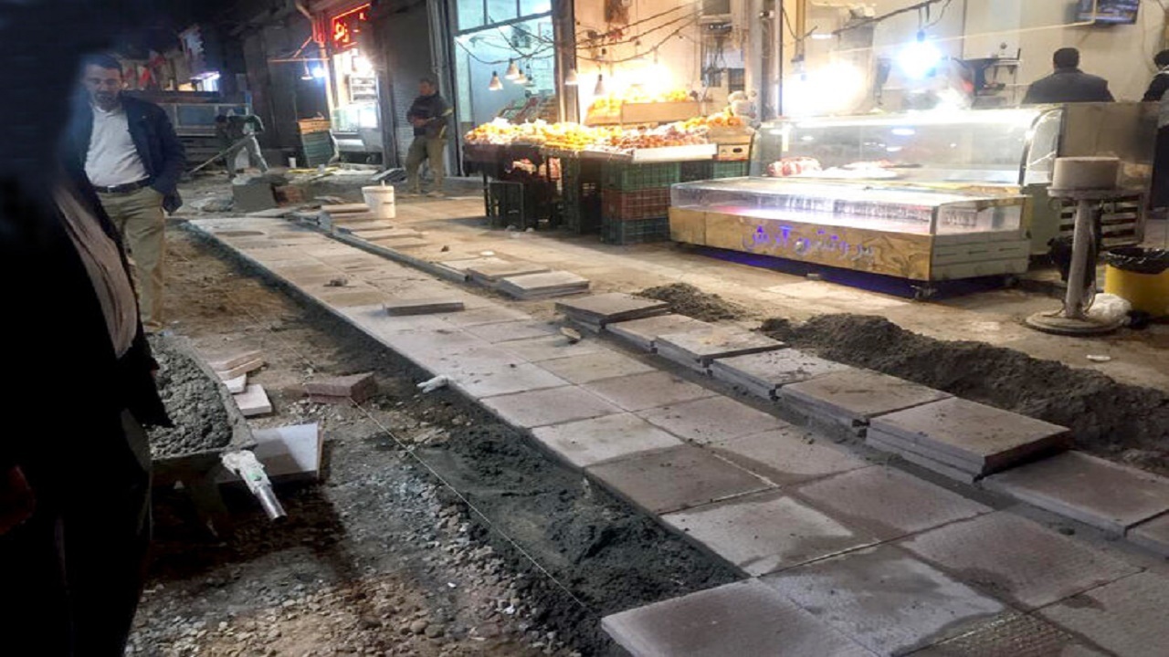 کف‌سازی بازارچه سنتی گجیل