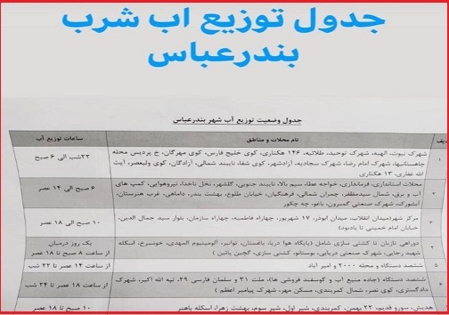 آب در بندرعباس جیره بندی شده است؟