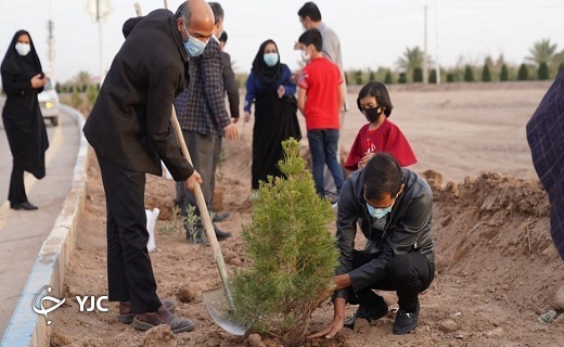 نهال کاری جمعی از شهروندان بافقی