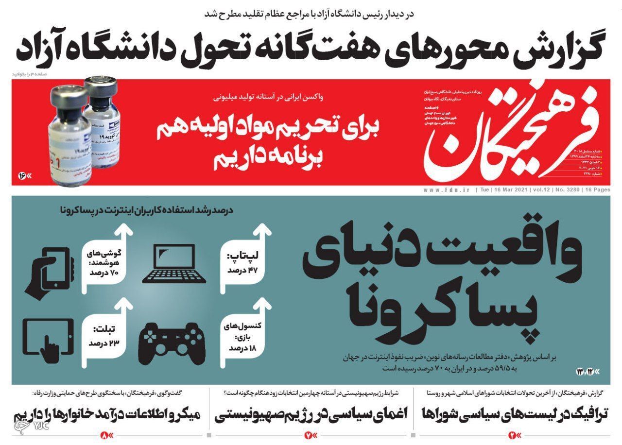 ۵۰ میلیون کیلو مرغ ۷ هزار تومانی در راه / خرداد ۱۴۰۰ همه علیه ویروس / افتتاح خط تولید واکسن ایرانی کرونا