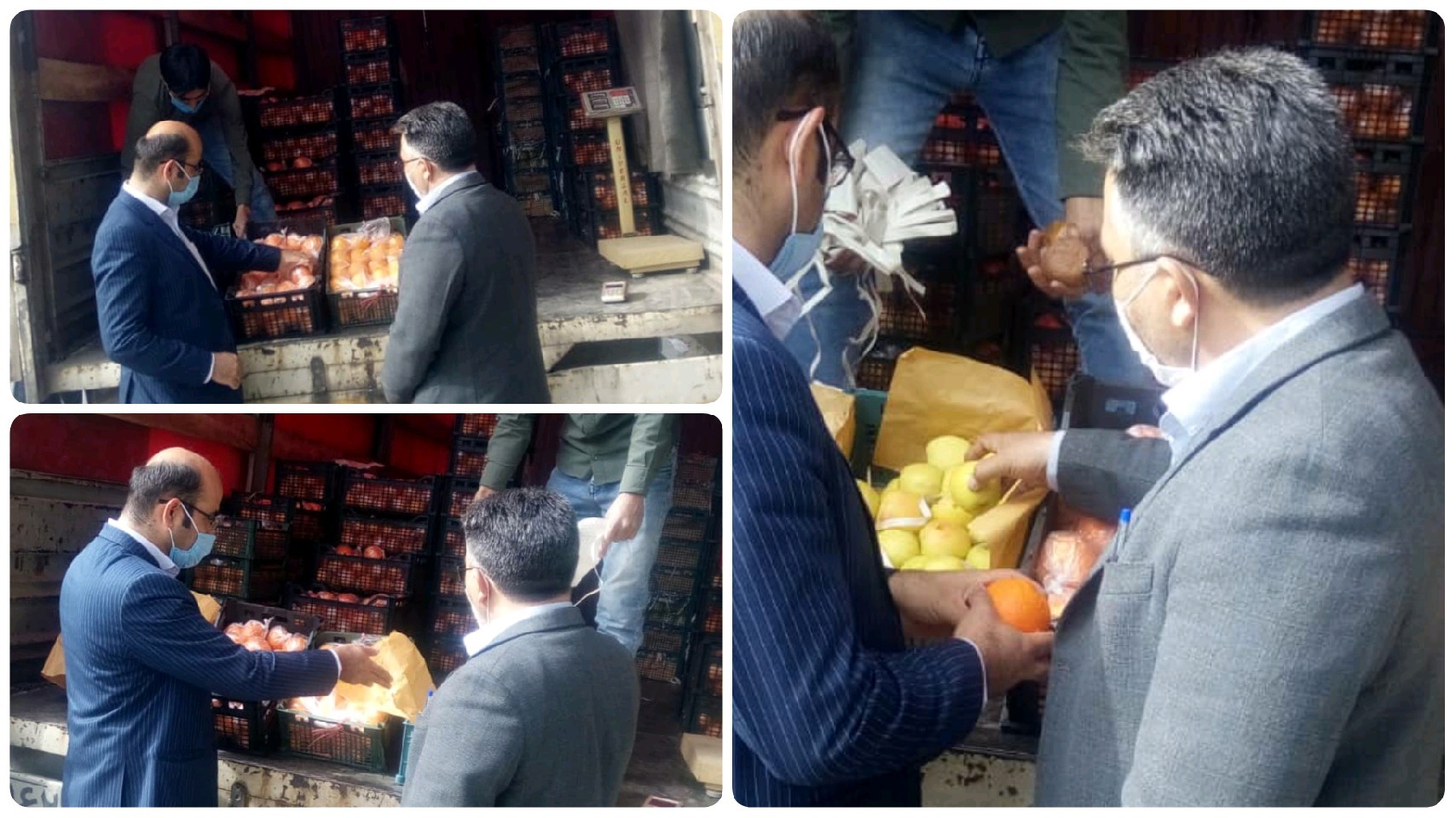 بازدید فرماندار سربیشه از توزیع میوه تنظیم بازار شب عید