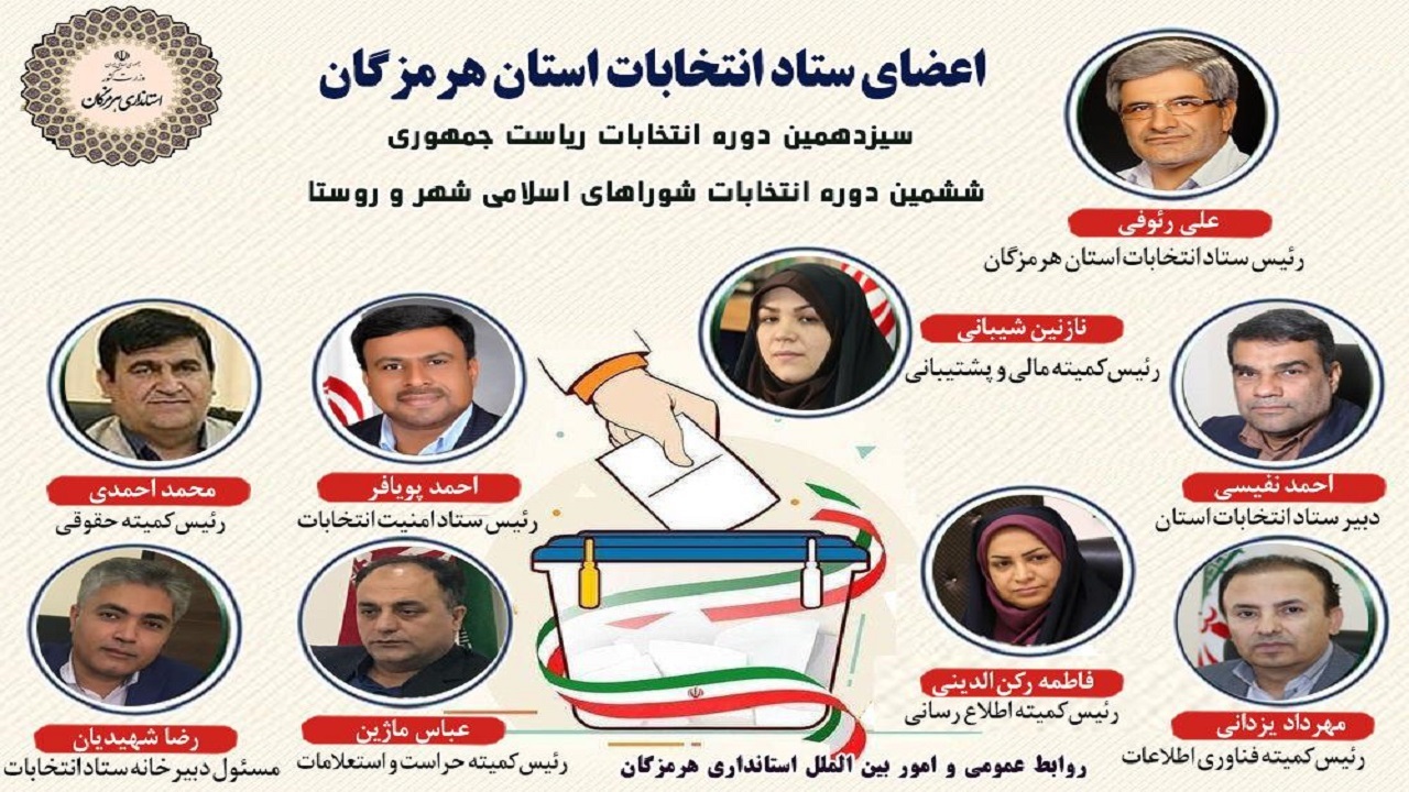 انتصاب اعضای ستاد انتخابات هرمزگان