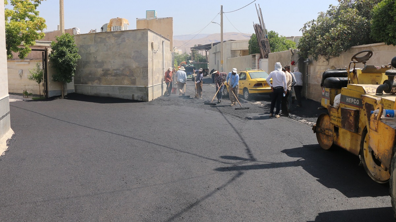 اجرای پیاده راه بلوار جانبازان شیراز