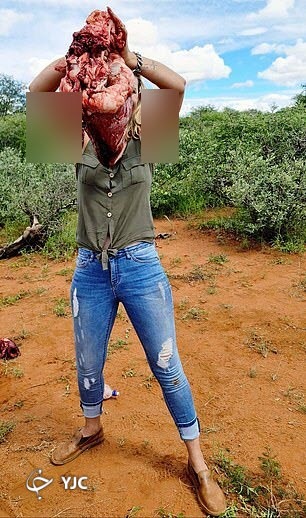اقدام بیرحمانه زوج شکارچی پس از شکار زرافه!