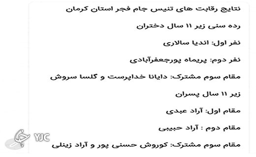 اختتامیه مسابقات تنیس جام فجر در کرمان