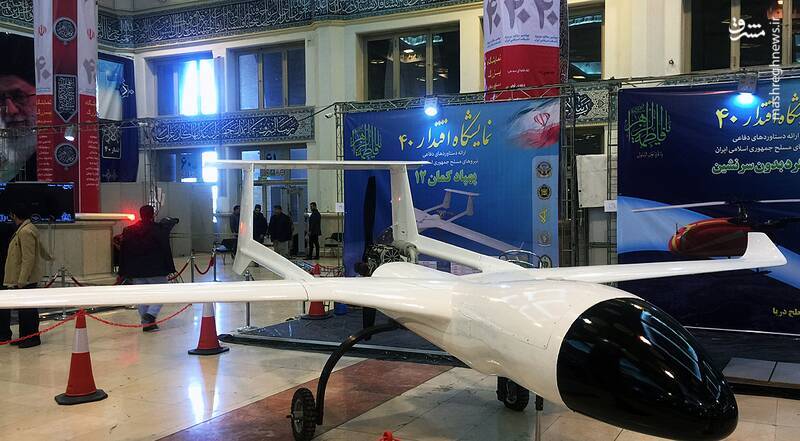 رونمایی از اولین پهپاد ترکیبی ایرانی/ سبقت &laquo;کمان ۲۲&raquo; از پردیتور آمریکایی در حمل موشک و غلاف جنگال +تصاویر
