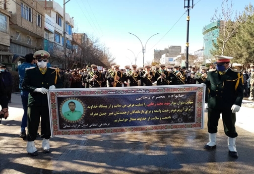 پیکر مطهر شهید مجید رجایی در فاروج تشییع شد