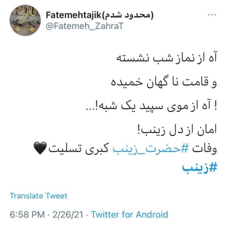 شک ندارم هزار مرتبه، به شهادت رسیده&zwnj;ای بانو/ هرچه از شوکت نامش بنویسیم کم است