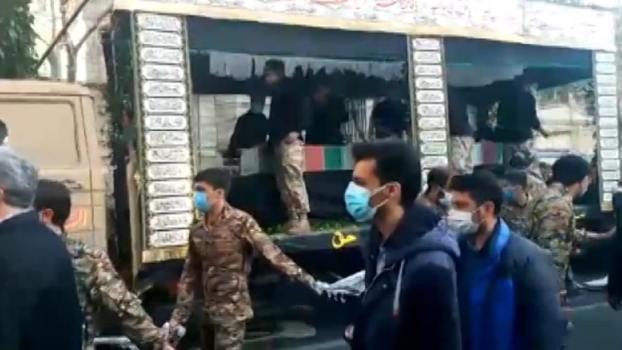 مراسم تشییع شهدای گمنام در سالروز وفات حضرت زینب (س) + فیلم