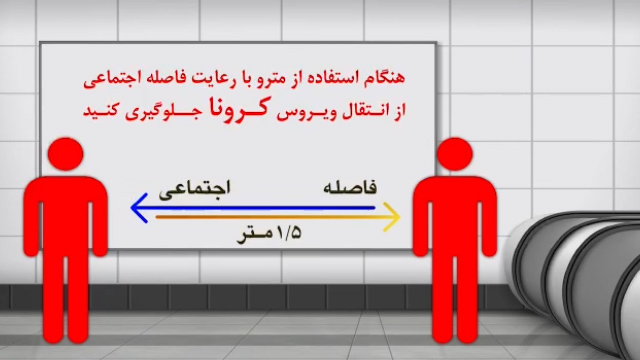 راه‌اندازی طرح فاصله‌گذاری اجتماعی در مترو + فیلم