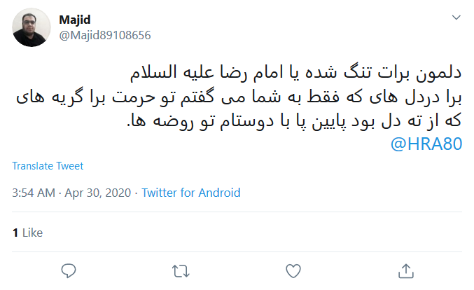دلتنگی کاربران فضای مجازی برای حرم امام رضا (ع) در روز&zwnj;های کرونایی