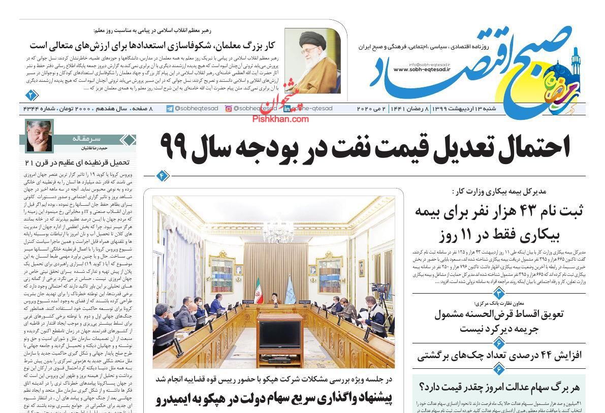 احتمال تعدیل قیمت نفت در بودجه ۹۹/ افزایش ۴۴ درصدی تعداد چک های برگشتی/ آیا سقوط در انتظار بورس است؟