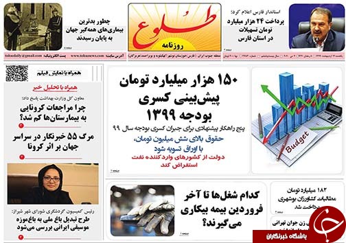 تصاویر صفحه نخست روزنامه&zwnj;های فارس ۱۴ اردیبهشت ماه سال ۱۳۹۹