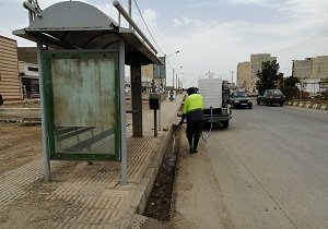 لایروبی و آهک پاشی جوی‌های روباز اهواز
