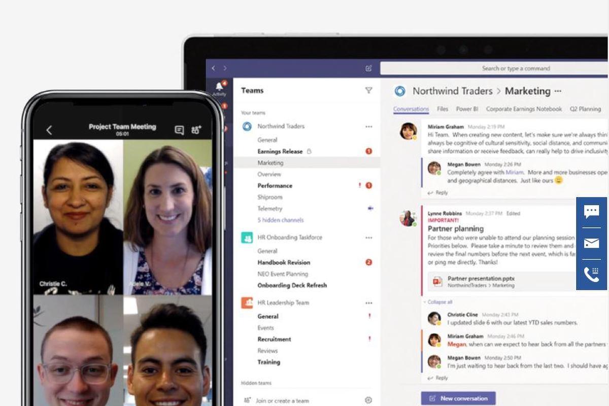 امکان حضور ۲۵۰ نفر در مکالمات گروهی نرم افزار Microsoft Teams