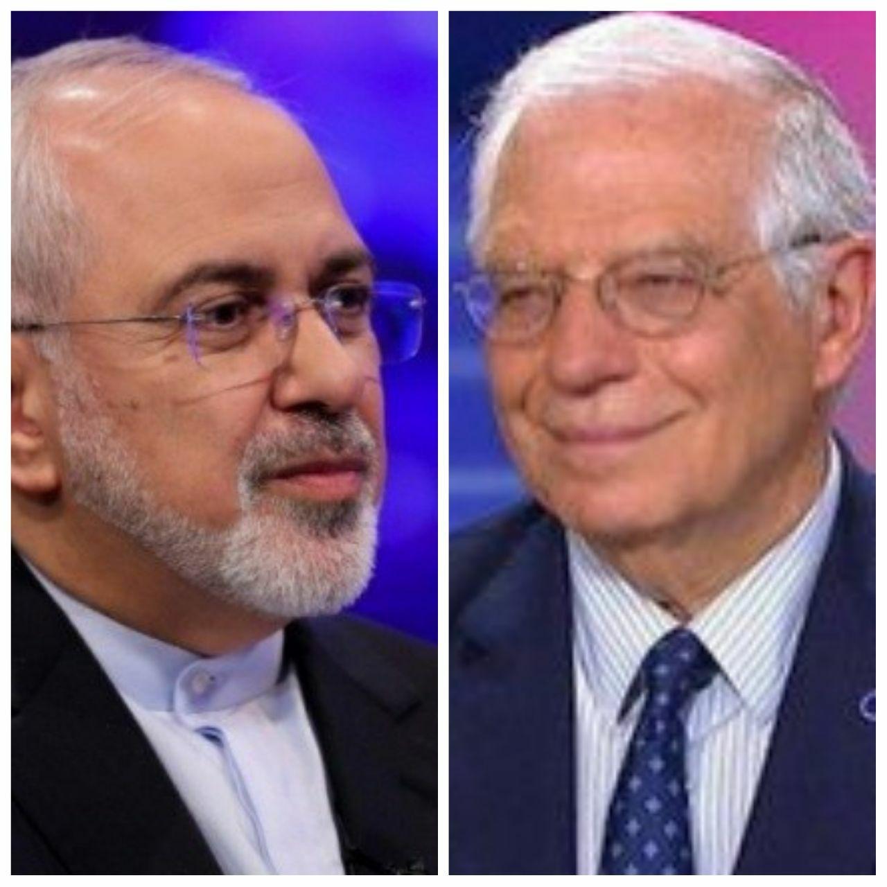 گفت‌وگوی تلفنی ظریف با جوزف بورل در خصوص برجام و مبارزه با شیوع کرونا در جهان