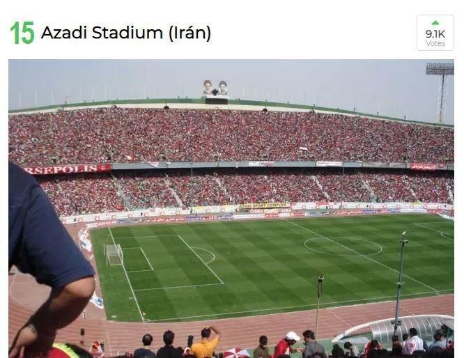 ورزشگاه آزادی، پانزدهمین استادیوم&zwnj; برتر جهان شد