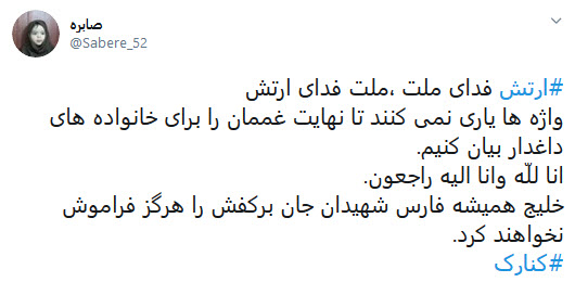 واکنش&zwnj;ها به حادثه ناوچه کنارک: سردار دلها! زندگی بعد تو بر هیچ کس آسان نگرفت
