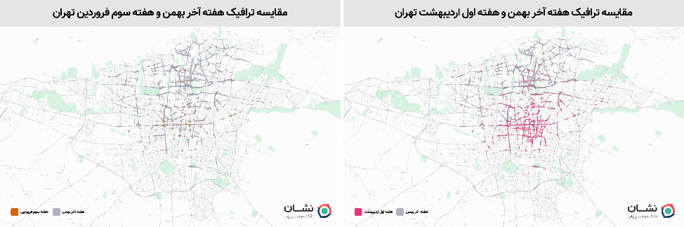 آمار تردد کاربران مسیر یاب نشان در دوران شیوع ویروس کرونا