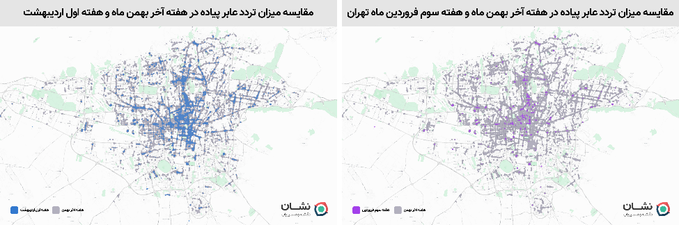 آمار تردد کاربران مسیر یاب نشان در دوران شیوع ویروس کرونا