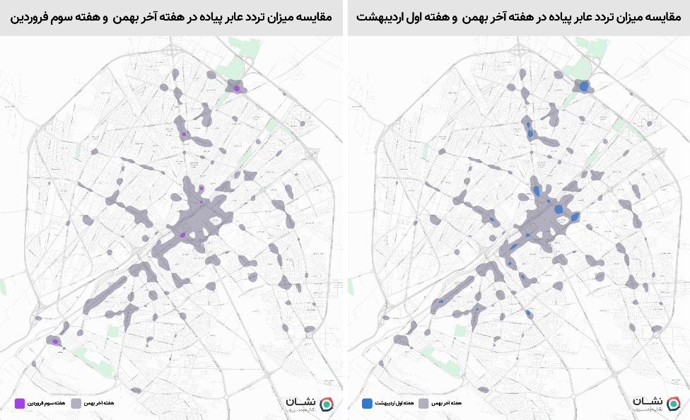 آمار تردد کاربران مسیر یاب نشان در دوران شیوع ویروس کرونا