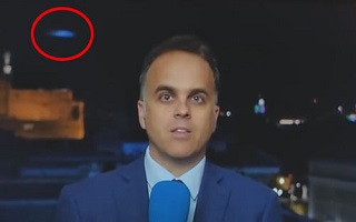 رویت یوفوی آبی هنگام پخش گزارش خبری