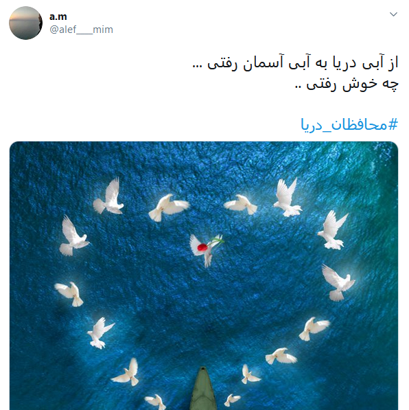 ادای احترام کاربران به شهدای ناو کنارک با انتشار هشتگ #محافظان دریا