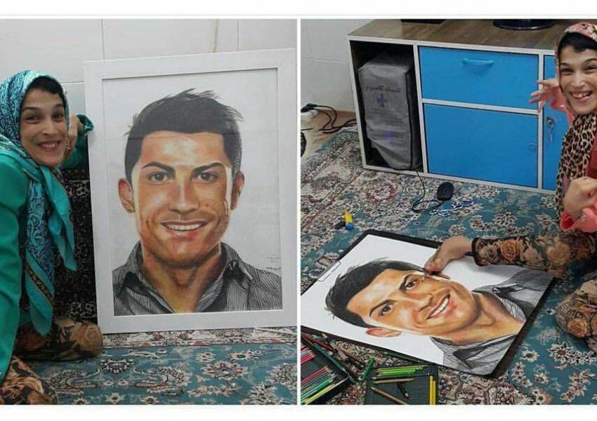 نقاشی رونالدو توسط دختر ایرانی سوژه رسانه روسی