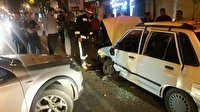 برخورد شدید ۳ خودروی سواری در رودسر