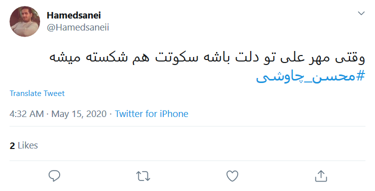 سکوت #محسن_چاوشی در برابر توهین همسر خواننده خارج&zwnj;نشین به امام علی (ع) شکست