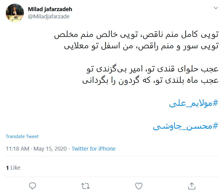 سکوت #محسن_چاوشی در برابر توهین همسر خواننده خارج&zwnj;نشین به امام علی (ع) شکست