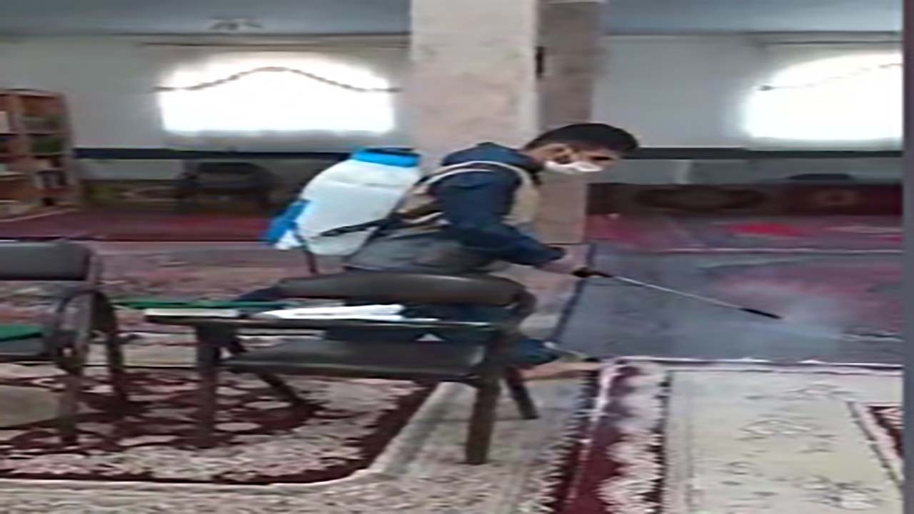 ضدعفونی کردن مسجد در «خدابنده» + فیلم