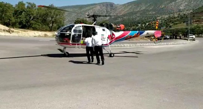 ۲ بیمار بدحال با بالگرد از سی سخت به یاسوج اعزام شدند