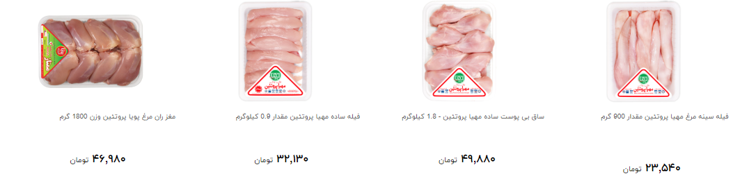 انواع گوشت مرغ بسته بندی را چند بخریم؟