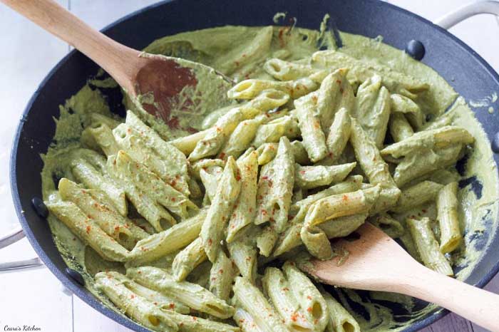طرز تهیه پاستا پنه با سس پستو خوش طعم و لذیذ
