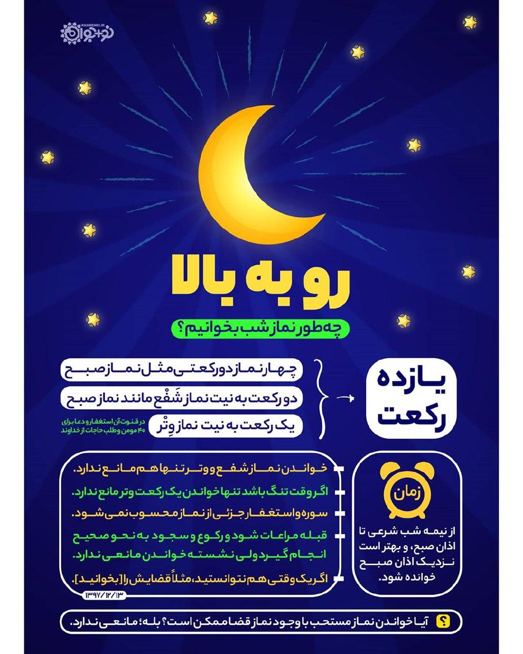چگونه نماز شب بخوانیم؟ + اینفوگرافیک