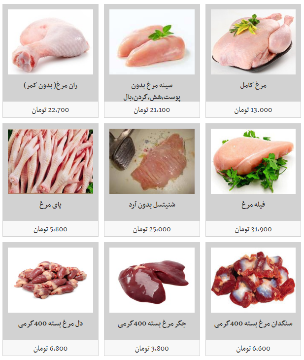نرخ هر کیلو گوشت مرغ در میادین میوه و تره بار چقدر است؟