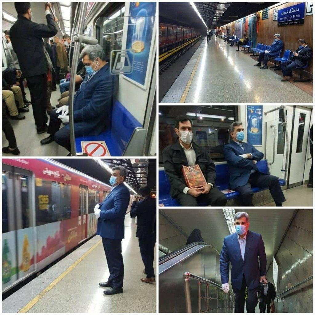 حناچی با مترو به محل کار خود رفت