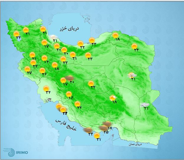 وضعیت آب و هوا در اول خرداد؛ دما هوا افزایش می&zwnj;یابد
