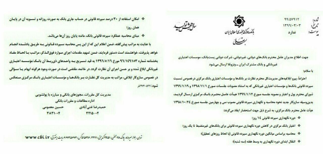 نحوه محاسبه و نگهداری سپرده قانونی بانک&zwnj;ها