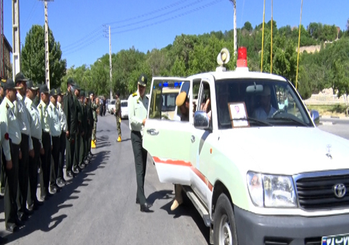 آیین تشییع پیکر پاک سه شهید نیروی انتظامی در مهاباد