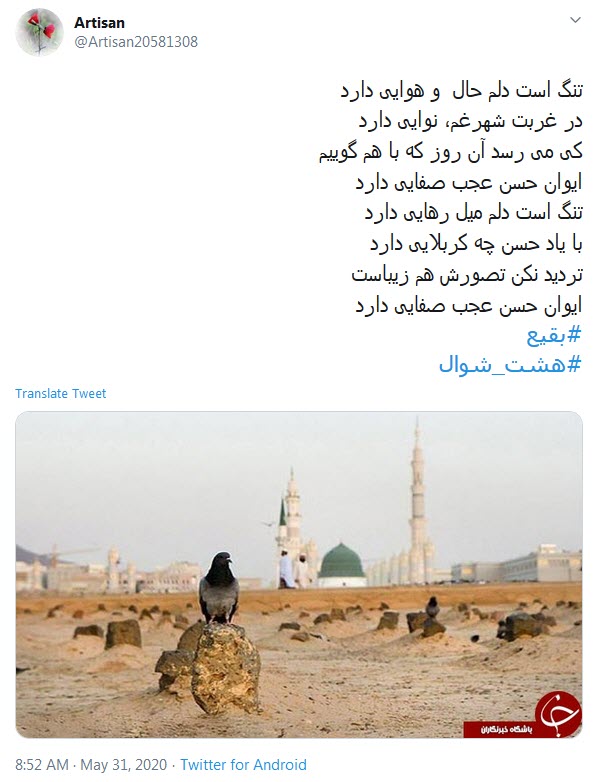 شیعِه می&zwnj;سازد حرم روزی برایت یا حسن؛ بعد از آن چشم ملائک سوی باب القاسِم است