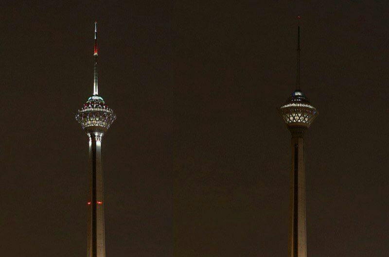 خاموشی چراغ‌های برج میلاد به مناسبت ارتحال امام خمینی (ره)