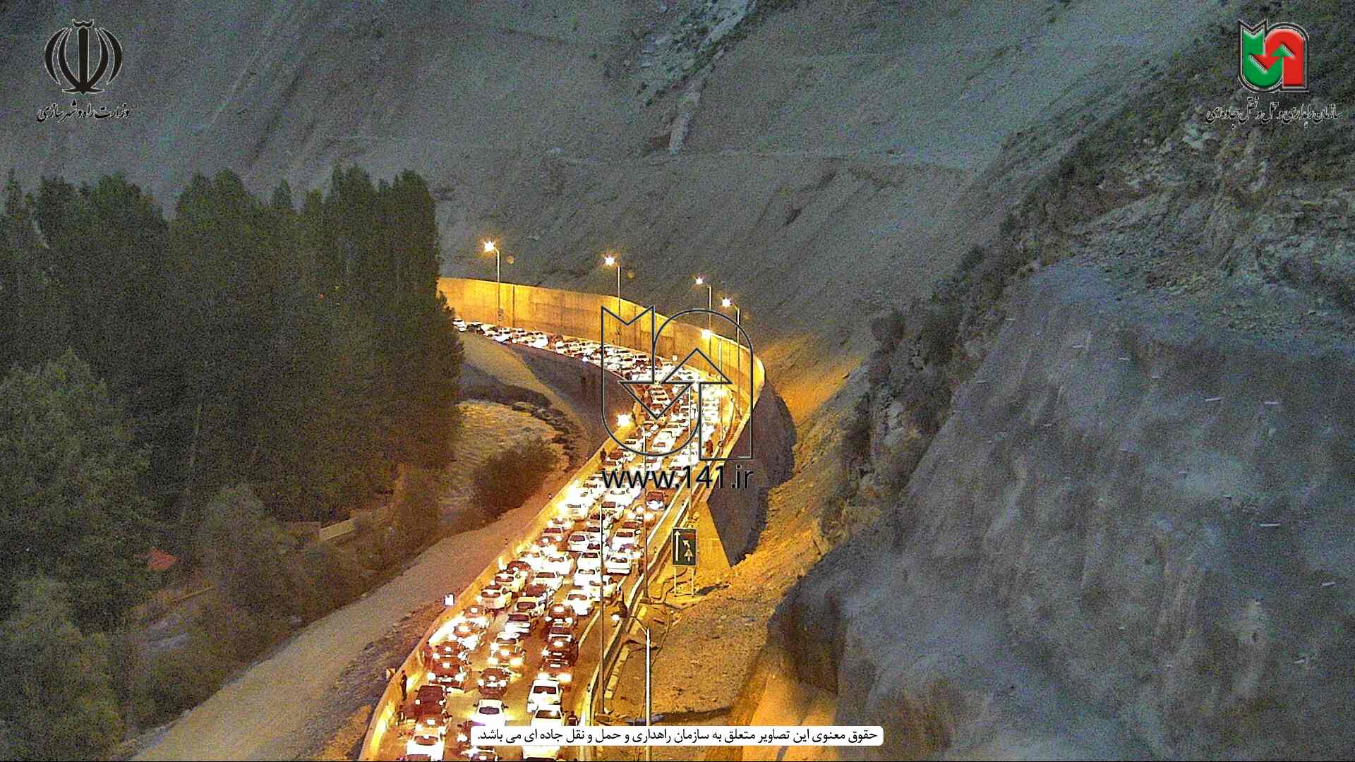 وضعیت ترددهای محورهای پر تردد برون شهری/ آزادراه تهران_شمال پر حجم