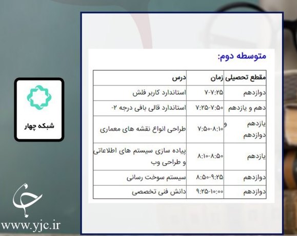 برنامه درسی ۱۴ خرداد شبکه&zwnj;های تلویزیونی