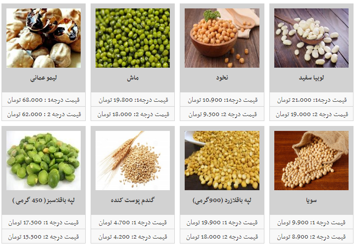 نرخ مصوب حبوبات در میادین میوه و تره بار چقدر است؟