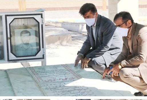 غبار روبی از مزار معلم شهید در باغملک